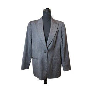 Giorgio Armani Le Collezioni Women's Gray Wool Blend Blazer Jacket Size 16 Italy